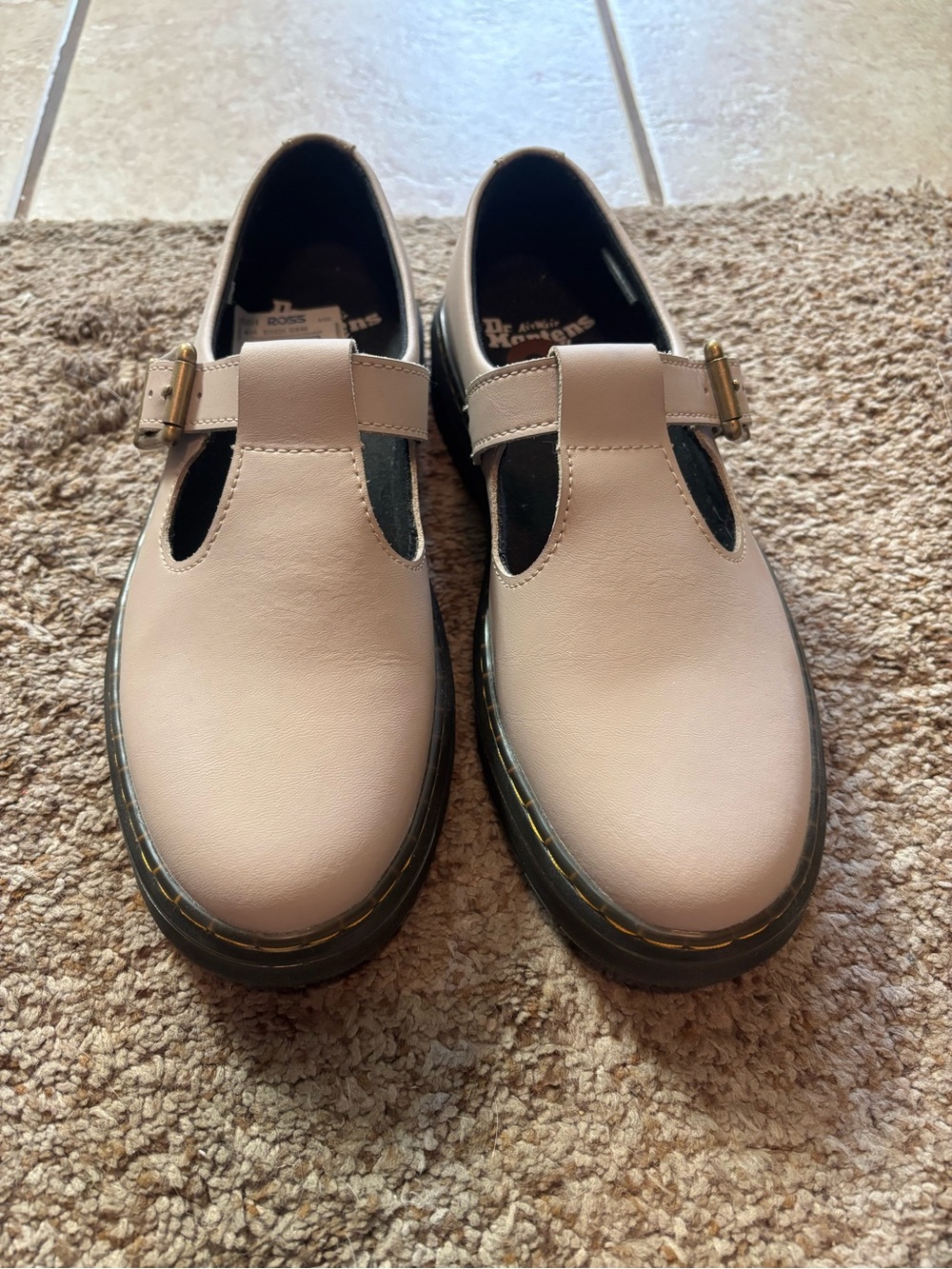 Dr. Martens T-Bar Leather Clogs with Buckle